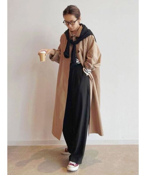 Ungrid（アングリッド）の「ステンカラーコート（ステンカラーコート・レディース・ブラック/ベージュ・MEDIUM/SMALL）」の2枚目の写真