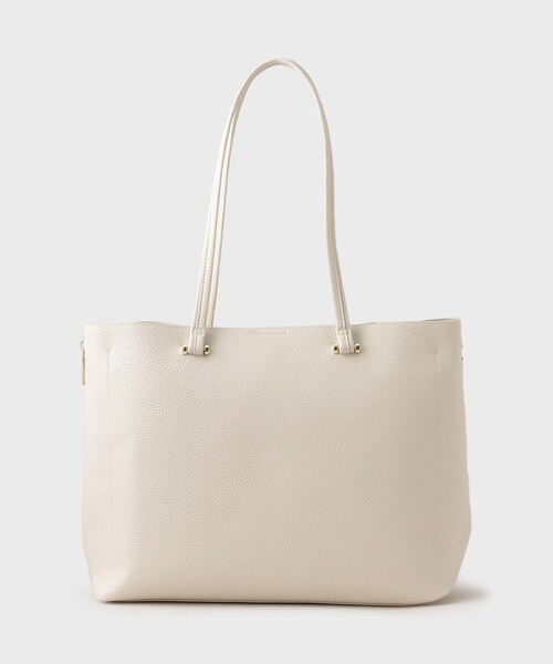 OPAQUE.CLIP(オペークドットクリップ)の「◆【軽量/A4サイズ対応/通勤対応】シュリンク合皮トートバッグ(トートバッグ・レディース・ライトグレー/ベージュ/ブラック/ホワイト系9・00)」の2枚目の写真