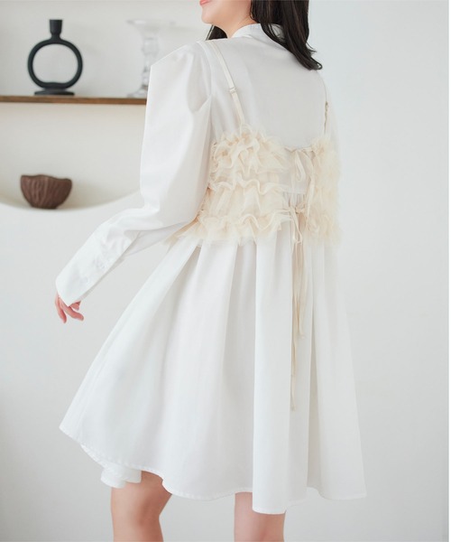 ティアードフリルチュールビスチェキャミソール（キャミソール）｜KOBE