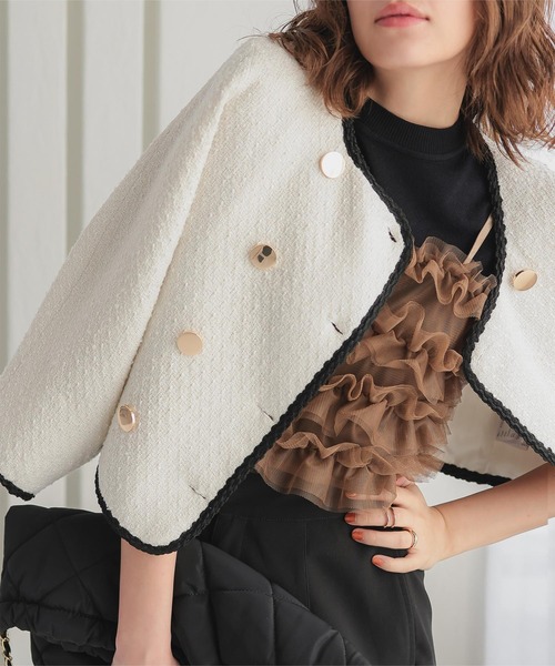 KOBE LETTUCE（コウベレタス）の「ティアードフリルチュールビスチェキャミソール（キャミソール・レディース・グレー/モカ/ホワイト系/ブラック・M）」の15枚目の写真