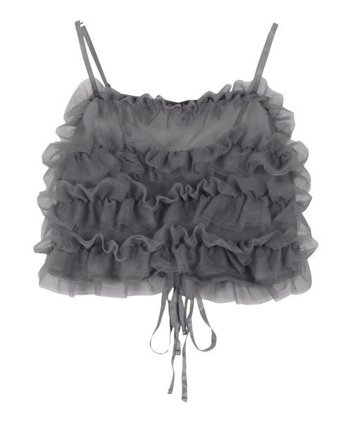 KOBE LETTUCE（コウベレタス）の「ティアードフリルチュールビスチェキャミソール（キャミソール・レディース・グレー/モカ/ホワイト系/ブラック・M）」の20枚目の写真