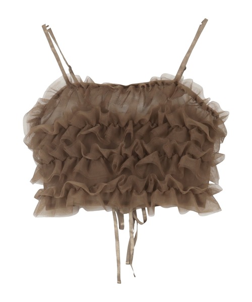 KOBE LETTUCE（コウベレタス）の「ティアードフリルチュールビスチェキャミソール（キャミソール・レディース・グレー/モカ/ホワイト系/ブラック・M）」の21枚目の写真