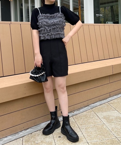 ティアードフリルチュールビスチェキャミソール（キャミソール