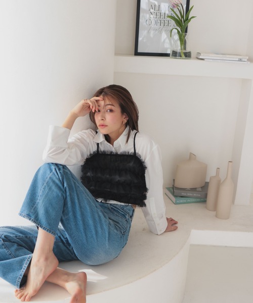 ティアードフリルチュールビスチェキャミソール（キャミソール）｜KOBE