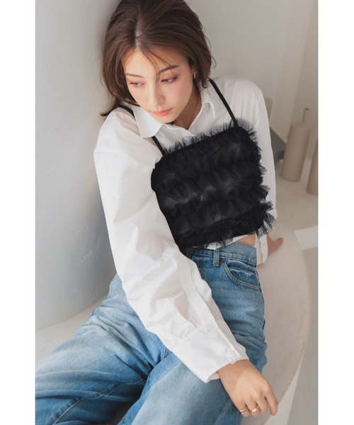 ティアードフリルチュールビスチェキャミソール（キャミソール）｜KOBE