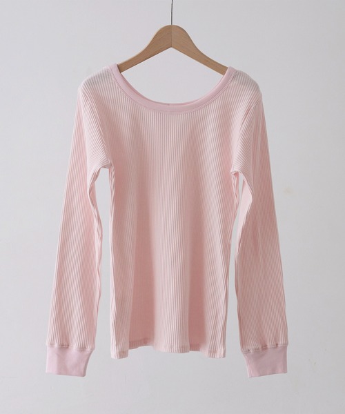 EFOLE（エフォル）の「プチリボン リブ ロンT（Tシャツ/カットソー・レディース・ブルー/ピンク/ホワイト・FREE）」の11枚目の写真