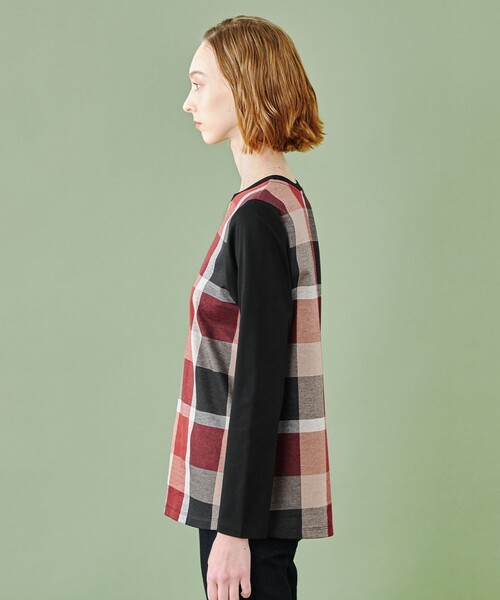 ブルーレーベルクレストブリッジ チェックジャージージャガードプル