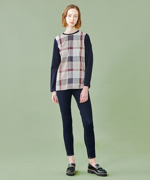 ブルーレーベルクレストブリッジ チェックジャージージャガードプル