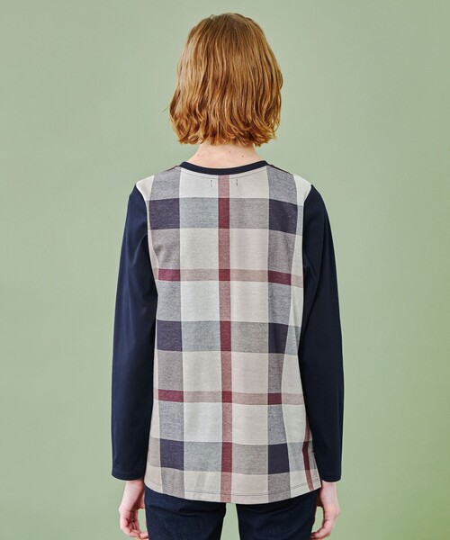 ブルーレーベルクレストブリッジ チェックジャージージャガードプル