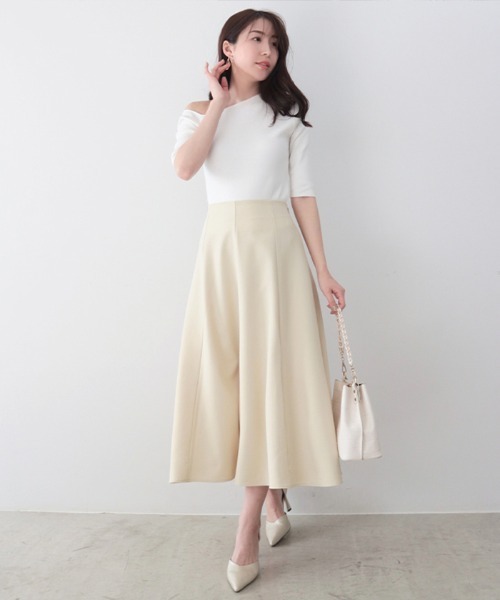 AMBIENT(アンビエント)の「Aラインフレアスカート(スカート・レディース・ベージュ/アイボリー/ライトイエロー・FREE)」の4枚目の写真