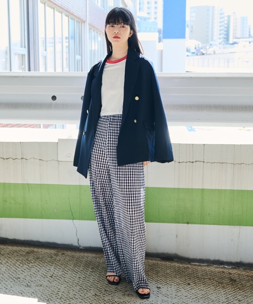 MERLOT（メルロー）の「ギンガムチェックプリーツパンツ（その他パンツ・レディース・イエロー/グリーン/ブラック/ブルー・FREE）」の12枚目の写真