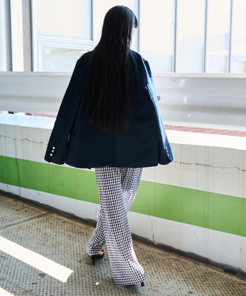 MERLOT（メルロー）の「ギンガムチェックプリーツパンツ（その他パンツ・レディース・イエロー/グリーン/ブラック/ブルー・FREE）」の15枚目の写真