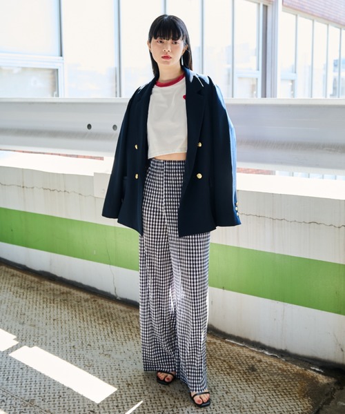 MERLOT（メルロー）の「ギンガムチェックプリーツパンツ（その他パンツ・レディース・イエロー/グリーン/ブラック/ブルー・FREE）」の10枚目の写真