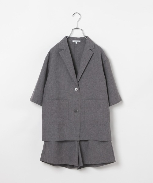 GLOBAL WORK（グローバルワーク）の「イージーケアSETUP/AND YUA ANY/107971（セットアップ・キッズ・グレイッシュベージュ/チャコール・150cm/160cm）」の14枚目の写真