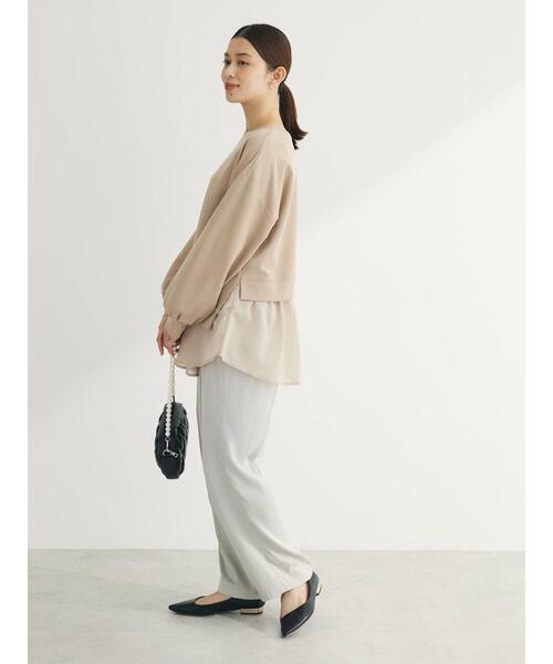 Green　Parks（グリーンパークス）の「前後2wayシアードッキングチュニック（チュニック・レディース・ライトベージュ/ブラック/サックスブルー/オフホワイト・FREE）」の9枚目の写真