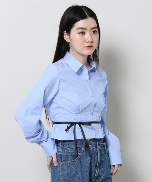 3.3 Field Trip （3.3フィールドトリップ）の「3.3 Field Trip／タックポイントシャツ　2105735（シャツ/ブラウス・レディース・ホワイト/ブルー・FREE）」の14枚目の写真