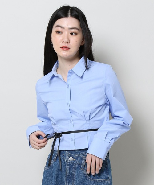 3.3 Field Trip （3.3フィールドトリップ）の「3.3 Field Trip／タックポイントシャツ　2105735（シャツ/ブラウス・レディース・ホワイト/ブルー・FREE）」の13枚目の写真