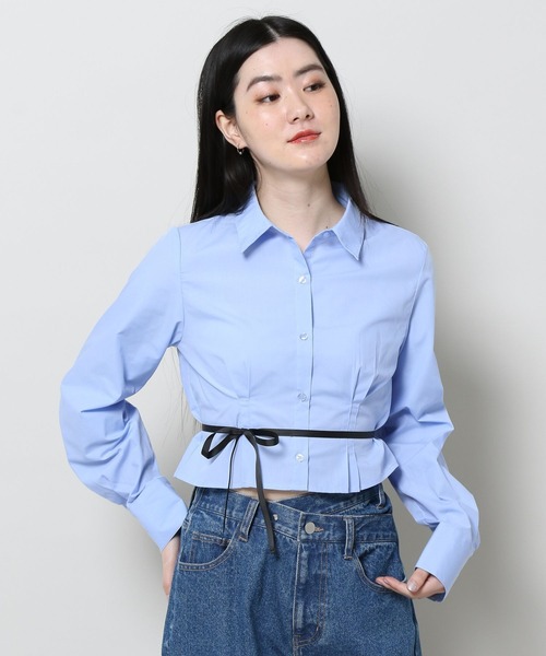 3.3 Field Trip （3.3フィールドトリップ）の「3.3 Field Trip／タックポイントシャツ　2105735（シャツ/ブラウス・レディース・ホワイト/ブルー・FREE）」の12枚目の写真