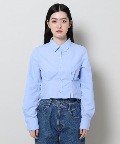 3.3 Field Trip （3.3フィールドトリップ）の「3.3 Field Trip／タックポイントシャツ　2105735（シャツ/ブラウス・レディース・ホワイト/ブルー・FREE）」の10枚目の写真