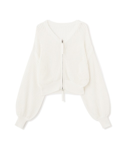 FREE'S MART（フリーズマート）の「◇フロントジップラメメッシュカーディガン（カーディガン/ボレロ・レディース・イエロー/ブラック/ブルー/ホワイト・FREE）」の21枚目の写真