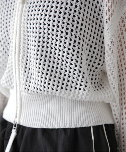 FREE'S MART（フリーズマート）の「◇フロントジップラメメッシュカーディガン（カーディガン/ボレロ・レディース・イエロー/ブラック/ブルー/ホワイト・FREE）」の19枚目の写真