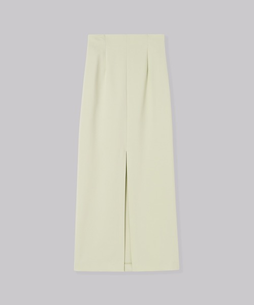 THINGS THAT MATTER(シングス ザット マター)の「SCUBA JERSEY NARROW MAXI SKIRT / スキューバジャージナローマキシスカート(スカート・レディース・アイボリー/ブラック/ライム・1/2)」の3枚目の写真