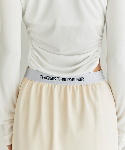 THINGS THAT MATTER(シングス ザット マター)の「SCUBA JERSEY NARROW MAXI SKIRT / スキューバジャージナローマキシスカート(スカート・レディース・アイボリー/ブラック/ライム・1/2)」の10枚目の写真