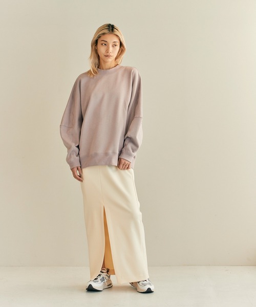 THINGS THAT MATTER(シングス ザット マター)の「SCUBA JERSEY NARROW MAXI SKIRT / スキューバジャージナローマキシスカート(スカート・レディース・アイボリー/ブラック/ライム・1/2)」の13枚目の写真