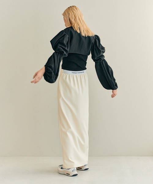 THINGS THAT MATTER(シングス ザット マター)の「SCUBA JERSEY NARROW MAXI SKIRT / スキューバジャージナローマキシスカート(スカート・レディース・アイボリー/ブラック/ライム・1/2)」の12枚目の写真