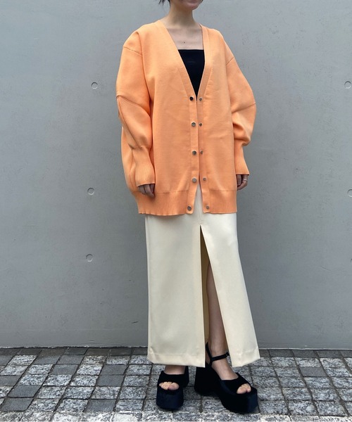 THINGS THAT MATTER(シングス ザット マター)の「SCUBA JERSEY NARROW MAXI SKIRT / スキューバジャージナローマキシスカート(スカート・レディース・アイボリー/ブラック/ライム・1/2)」の19枚目の写真