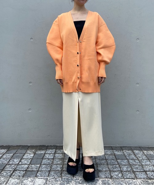 THINGS THAT MATTER(シングス ザット マター)の「SCUBA JERSEY NARROW MAXI SKIRT / スキューバジャージナローマキシスカート(スカート・レディース・アイボリー/ブラック/ライム・1/2)」の20枚目の写真