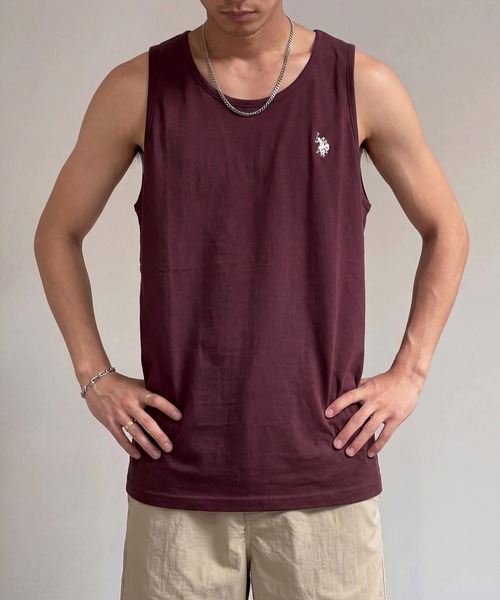 U.S. POLO ASSN.（ユーエスポロアッスン）の「【U.S. POLO ASSN.】ワンポイントポニー刺繍タンクトップ PLM41234TT（タンクトップ・メンズ・ブラック/グレー/ホワイト/グリーン/ブラウン/ネイビー/ワイン・S/M/L/XL）」の4枚目の写真