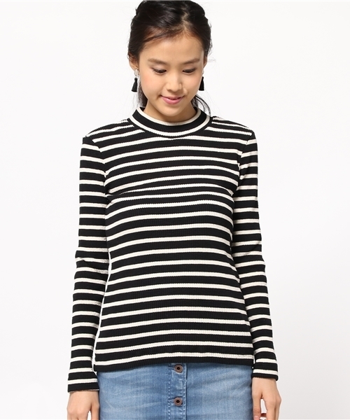 ROSE BUD（ローズバッド）の「LCTT-15217 HI/N L/S-T（Tシャツ/カットソー・レディース・アイボリー/ブラック/ネイビー・ONE SIZE）」の7枚目の写真