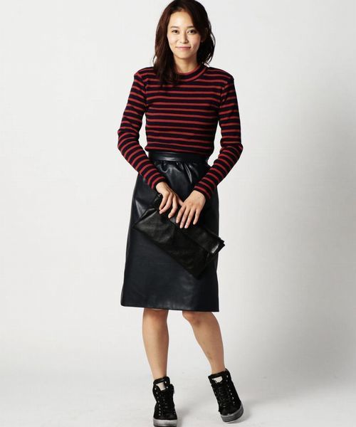 ROSE BUD（ローズバッド）の「LCTT-15217 HI/N L/S-T（Tシャツ/カットソー・レディース・アイボリー/ブラック/ネイビー・ONE SIZE）」の14枚目の写真