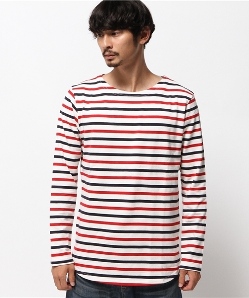 WEGO（ウィゴー）の「WEGO/スタンダードバスクシャツ（Tシャツ/カットソー・メンズ・ネイビー/ホワイト/ブルー系その他/トリコロール・MEDIUM/LARGE）」の11枚目の写真