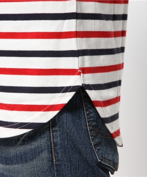 WEGO（ウィゴー）の「WEGO/スタンダードバスクシャツ（Tシャツ/カットソー・メンズ・ネイビー/ホワイト/ブルー系その他/トリコロール・MEDIUM/LARGE）」の16枚目の写真