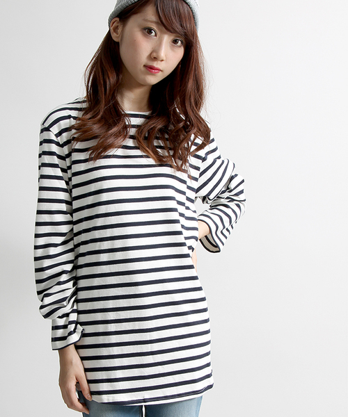 WEGO（ウィゴー）の「WEGO/スタンダードバスクシャツ（Tシャツ/カットソー・メンズ・ネイビー/ホワイト/ブルー系その他/トリコロール・MEDIUM/LARGE）」の6枚目の写真