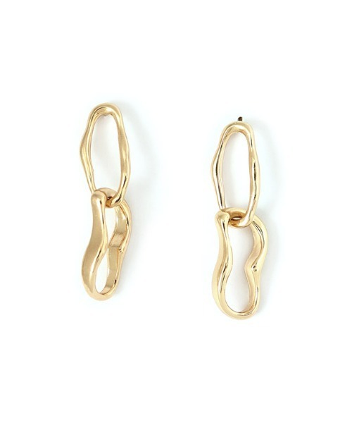 ノーブランド♡ベルピアス セール】オーバルダブルリングピアス（ピアス（両耳用