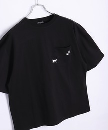 WESTSEA（ウエストシー）の「ワンポイント 猫刺繍 半袖Tシャツ オーバーサイズ ポケット付（Tシャツ/カットソー・メンズ）」