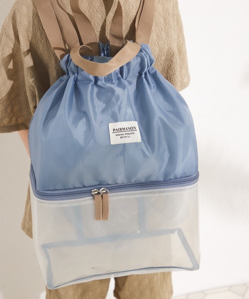 pairmanon（ペアマノン）の「2層式 リュック型 セパレートプールバッグ（バックパック/リュック・キッズ・ブルーグレー/ブラック/テラコッタ・FREE）」の6枚目の写真