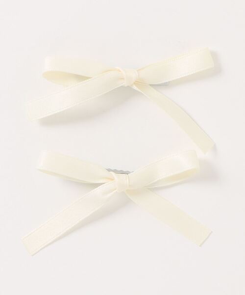 Mayree(メイリー)の「【float】パステルカラー リボン ヘアクリップ【2個セット/7色展開】(ヘアピン・レディース・イエロー/パープル/ピンク/グリーン/オフホワイト/ブルー/ブラック/レッド・FREE)」の13枚目の写真