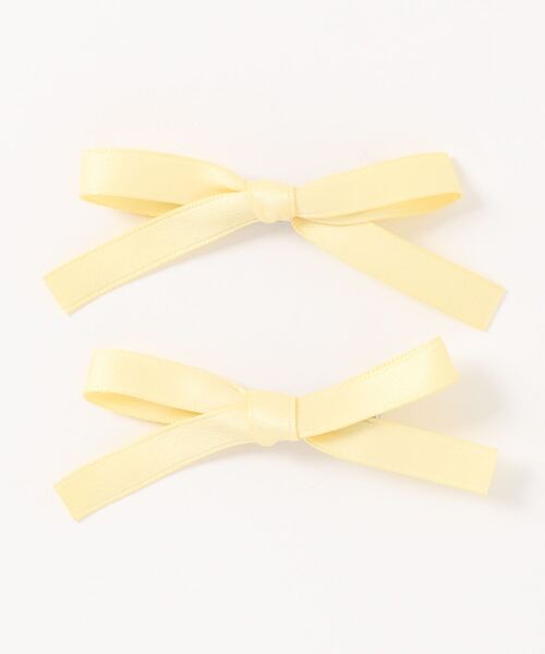 Mayree(メイリー)の「【float】パステルカラー リボン ヘアクリップ【2個セット/7色展開】(ヘアピン・レディース・イエロー/パープル/ピンク/グリーン/オフホワイト/ブルー/ブラック/レッド・FREE)」の9枚目の写真