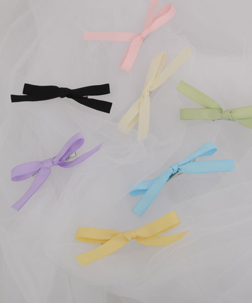 Mayree(メイリー)の「【float】パステルカラー リボン ヘアクリップ【2個セット/7色展開】(ヘアピン・レディース・イエロー/パープル/ピンク/グリーン/オフホワイト/ブルー/ブラック/レッド・FREE)」の17枚目の写真