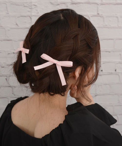 Mayree(メイリー)の「【float】パステルカラー リボン ヘアクリップ【2個セット/7色展開】(ヘアピン・レディース・イエロー/パープル/ピンク/グリーン/オフホワイト/ブルー/ブラック/レッド・FREE)」の18枚目の写真