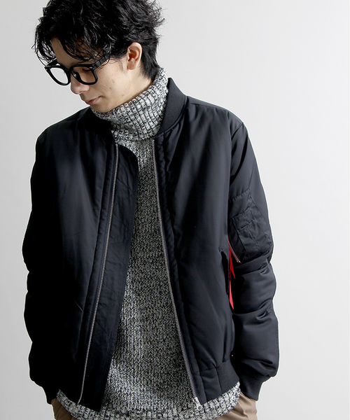 WEGO（ウィゴー）の「WEGO/パデッドMA-1（ミリタリージャケット・メンズ・ブラック/グレー/カーキ/ネイビー/その他1・MEDIUM/LARGE）」の5枚目の写真