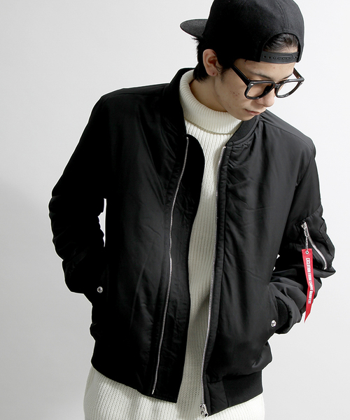 WEGO（ウィゴー）の「WEGO/パデッドMA-1（ミリタリージャケット・メンズ・ブラック/グレー/カーキ/ネイビー/その他1・MEDIUM/LARGE）」の2枚目の写真