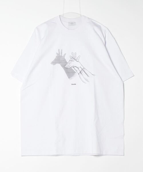URU(ウル)の「URU/ウル/Print Tee/GIRAFFE/キリン(Tシャツ/カットソー・メンズ・ホワイト・2)」の1枚目の写真