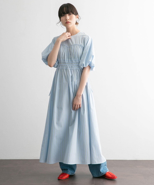 KBF（ケイビーエフ）の「カーブラインドロストシャーリングワンピース（ワンピース・レディース・ブラック/ブルー系その他/パープル系その他・36/38）」の6枚目の写真