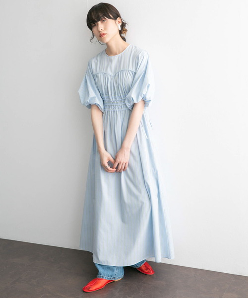 KBF（ケイビーエフ）の「カーブラインドロストシャーリングワンピース（ワンピース・レディース・ブラック/ブルー系その他/パープル系その他・36/38）」の9枚目の写真