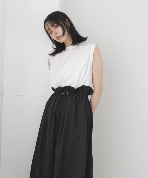 LIAN（リアン）の「ドロストドッキングワンピース（ワンピース・レディース・ブラック/ホワイト×グレー/ホワイト×ブラック・FREE）」の15枚目の写真